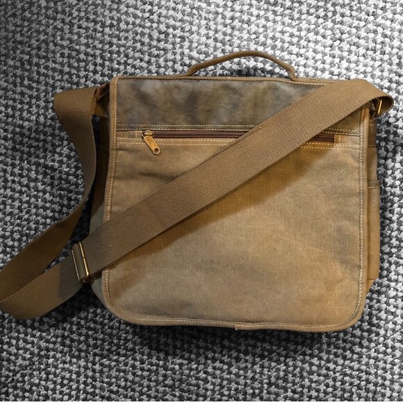 DIESEL Military-Style Messenger Bag Y2K Canvas Utility Spare Parts - Khaki Green - Picture 3 of 7
